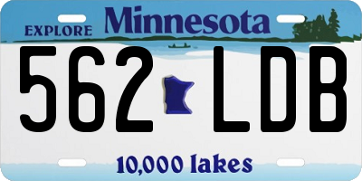 MN license plate 562LDB