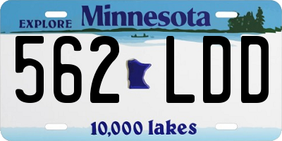 MN license plate 562LDD