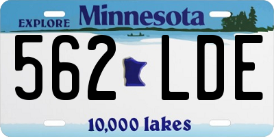MN license plate 562LDE