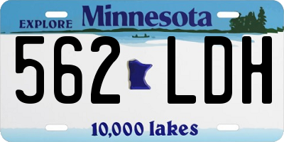 MN license plate 562LDH