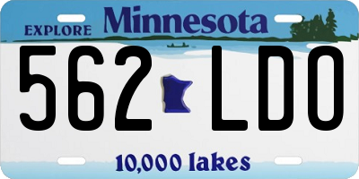 MN license plate 562LDO