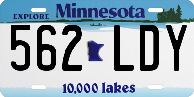 MN license plate 562LDY