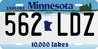 MN license plate 562LDZ