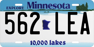 MN license plate 562LEA