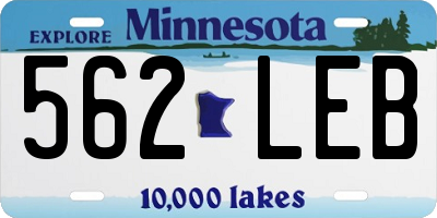 MN license plate 562LEB