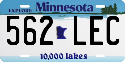 MN license plate 562LEC