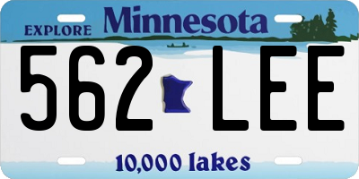 MN license plate 562LEE