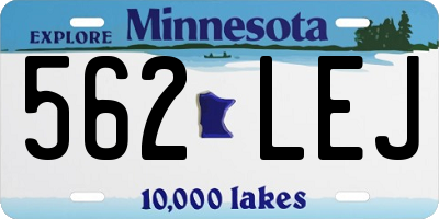 MN license plate 562LEJ