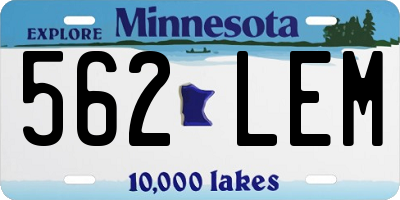 MN license plate 562LEM