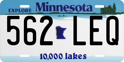 MN license plate 562LEQ
