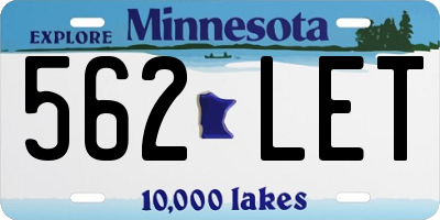 MN license plate 562LET