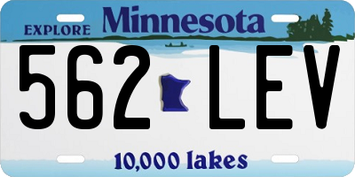 MN license plate 562LEV