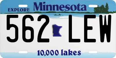 MN license plate 562LEW