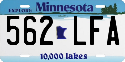 MN license plate 562LFA