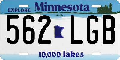 MN license plate 562LGB