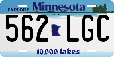 MN license plate 562LGC