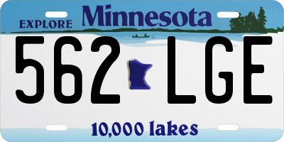 MN license plate 562LGE