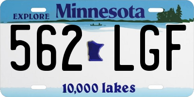 MN license plate 562LGF