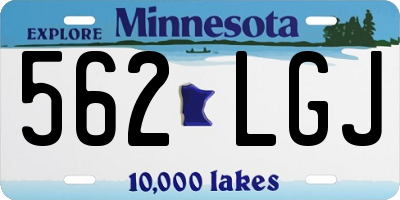MN license plate 562LGJ