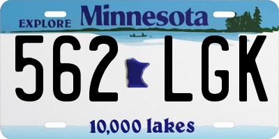 MN license plate 562LGK