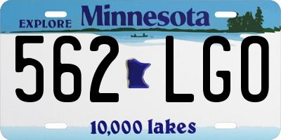 MN license plate 562LGO
