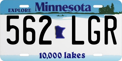 MN license plate 562LGR