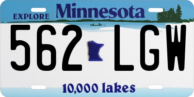 MN license plate 562LGW