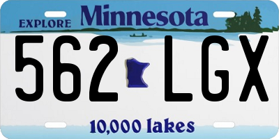 MN license plate 562LGX