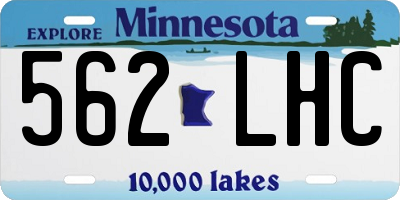 MN license plate 562LHC