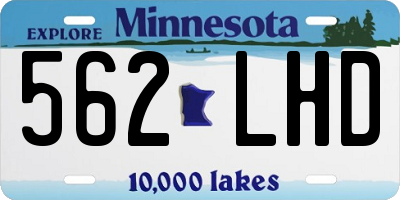 MN license plate 562LHD