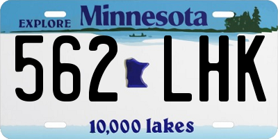 MN license plate 562LHK