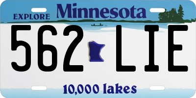 MN license plate 562LIE