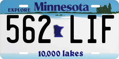 MN license plate 562LIF