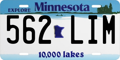 MN license plate 562LIM