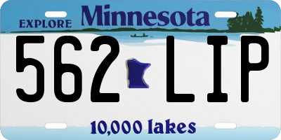 MN license plate 562LIP
