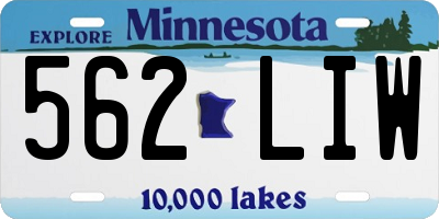 MN license plate 562LIW