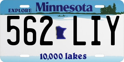 MN license plate 562LIY