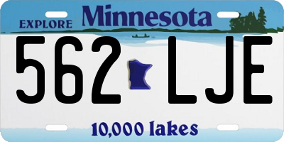 MN license plate 562LJE