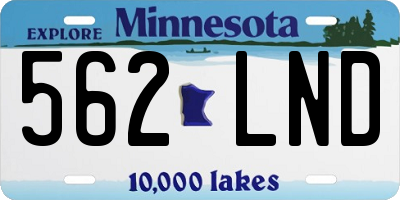 MN license plate 562LND