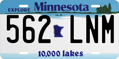 MN license plate 562LNM