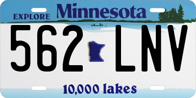 MN license plate 562LNV