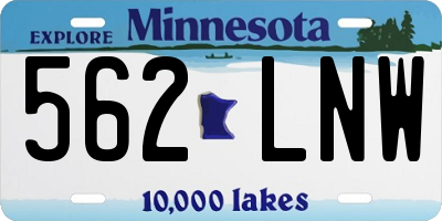 MN license plate 562LNW