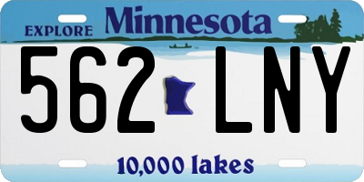 MN license plate 562LNY