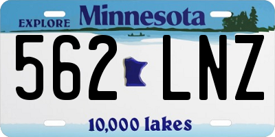 MN license plate 562LNZ