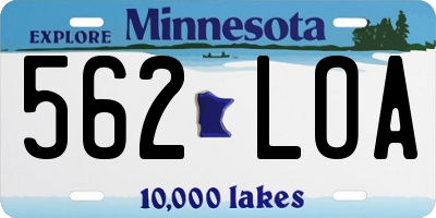 MN license plate 562LOA