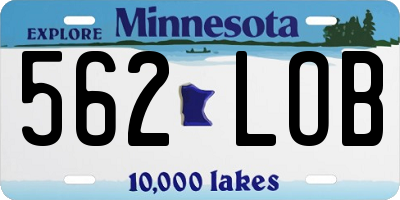 MN license plate 562LOB