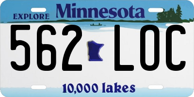 MN license plate 562LOC