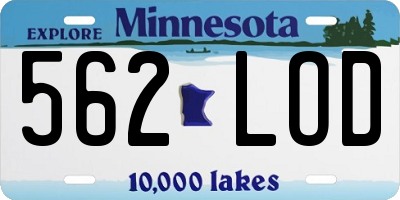 MN license plate 562LOD