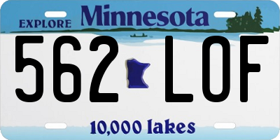 MN license plate 562LOF