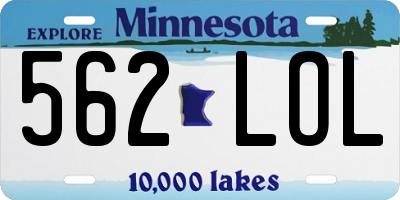 MN license plate 562LOL